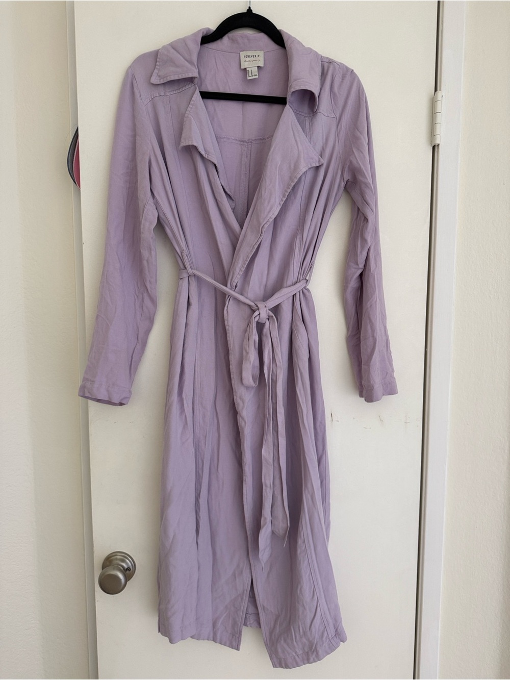 Forever 21 Lavender Wrap Trench Coat Dress size M